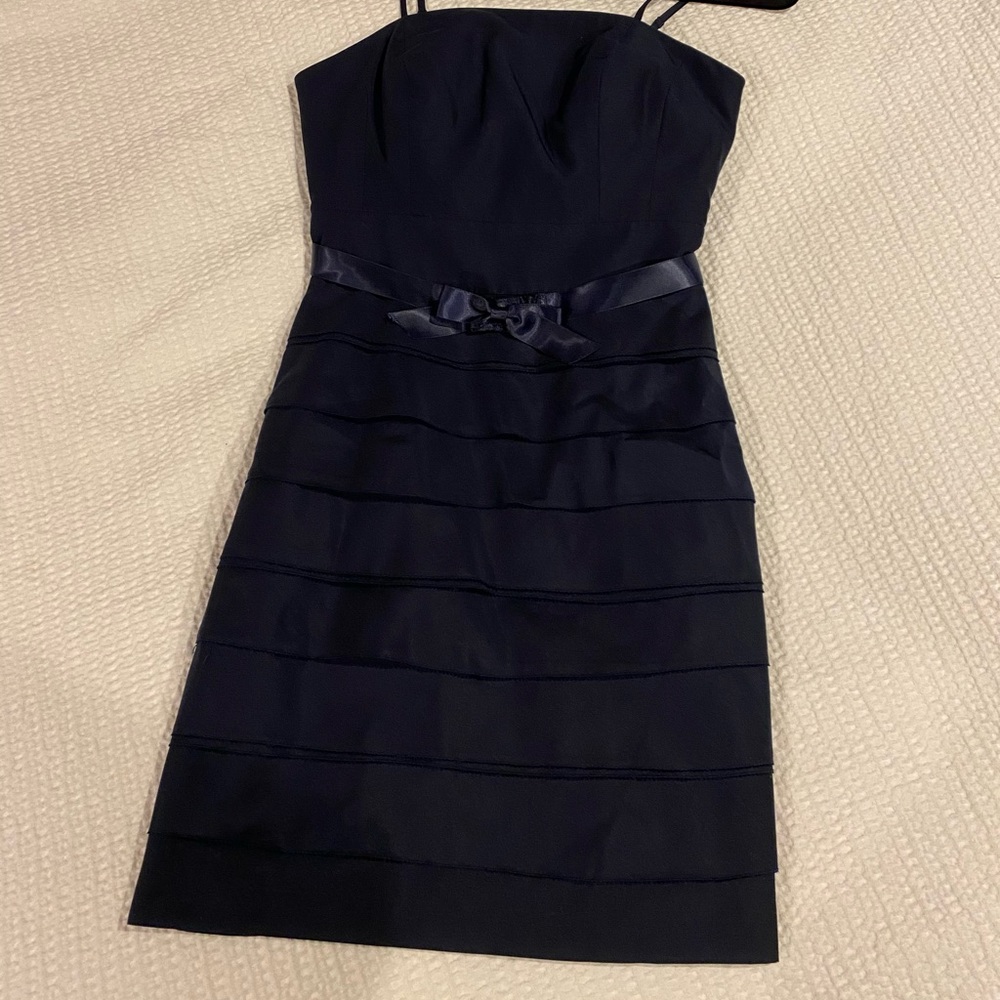 Navy blue beautiful women’s cocktail party dress